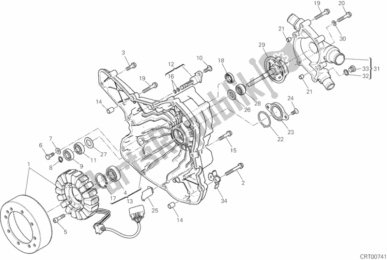 Wszystkie części do Pokrywa Generatora Ducati Multistrada 950 USA 2017